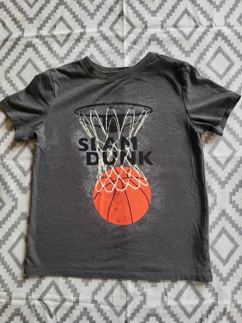 Cat & Jack Charcoal Tee with Orange Basketball Graphic